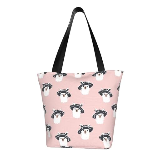 VOSERY Tragetasche für Damen, lustige, niedliche Lami-Lama-Hut, Tragetasche mit Reißverschluss und Innentaschen, ästhetische Schulterhandtaschen VOSERY Tragetasche für Damen, lustige, niedliche Lami-Lama-Hut, Tragetasche mit Reißverschluss und Innentaschen, ästhetische Schulterhandtaschen von VOSERY