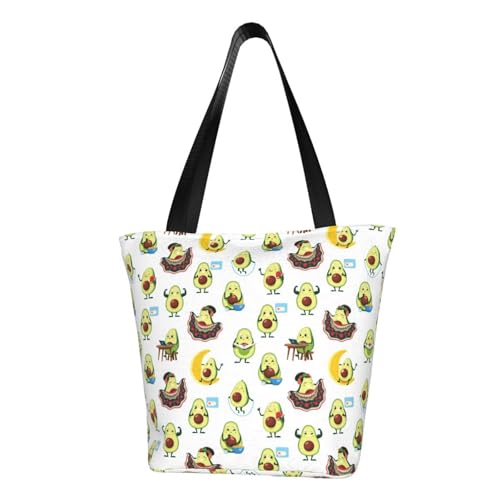 VOSERY Tragetasche für Damen, niedliche Avocado-Mond-Tragetasche mit Reißverschluss und Innentaschen, ästhetische Schulterhandtaschen von VOSERY