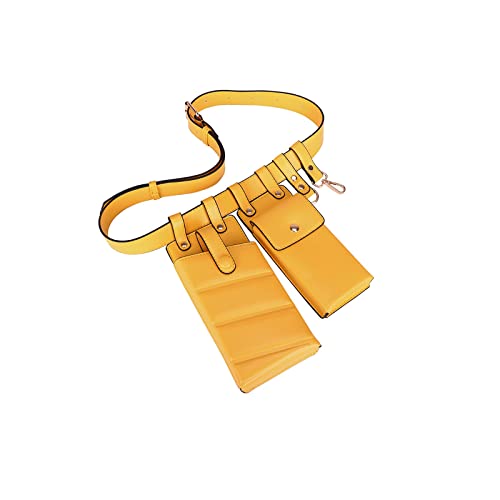VOSMII Bauchtasche Frauen Gürteltasche Mode Leder Gürtel Tasche Crossbody Brusttasche Taille Tasche Handytasche Schulterband Tasche (Color : Yellow) von VOSMII