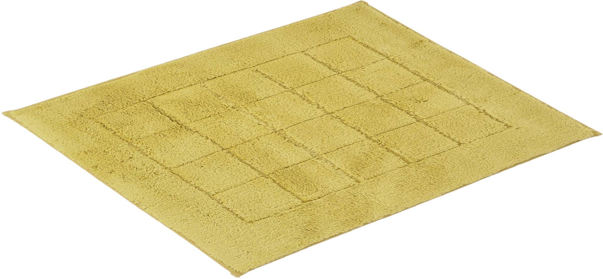 Vossen Badematte "Exclusive" Höhe 20 mm rutschhemmend beschichtet fußbodenheizungsgeeignet Badteppich, Uni-Farben, Karo Muster, Hoch-Tief Effekt, reine Baumwolle von VOSSEN