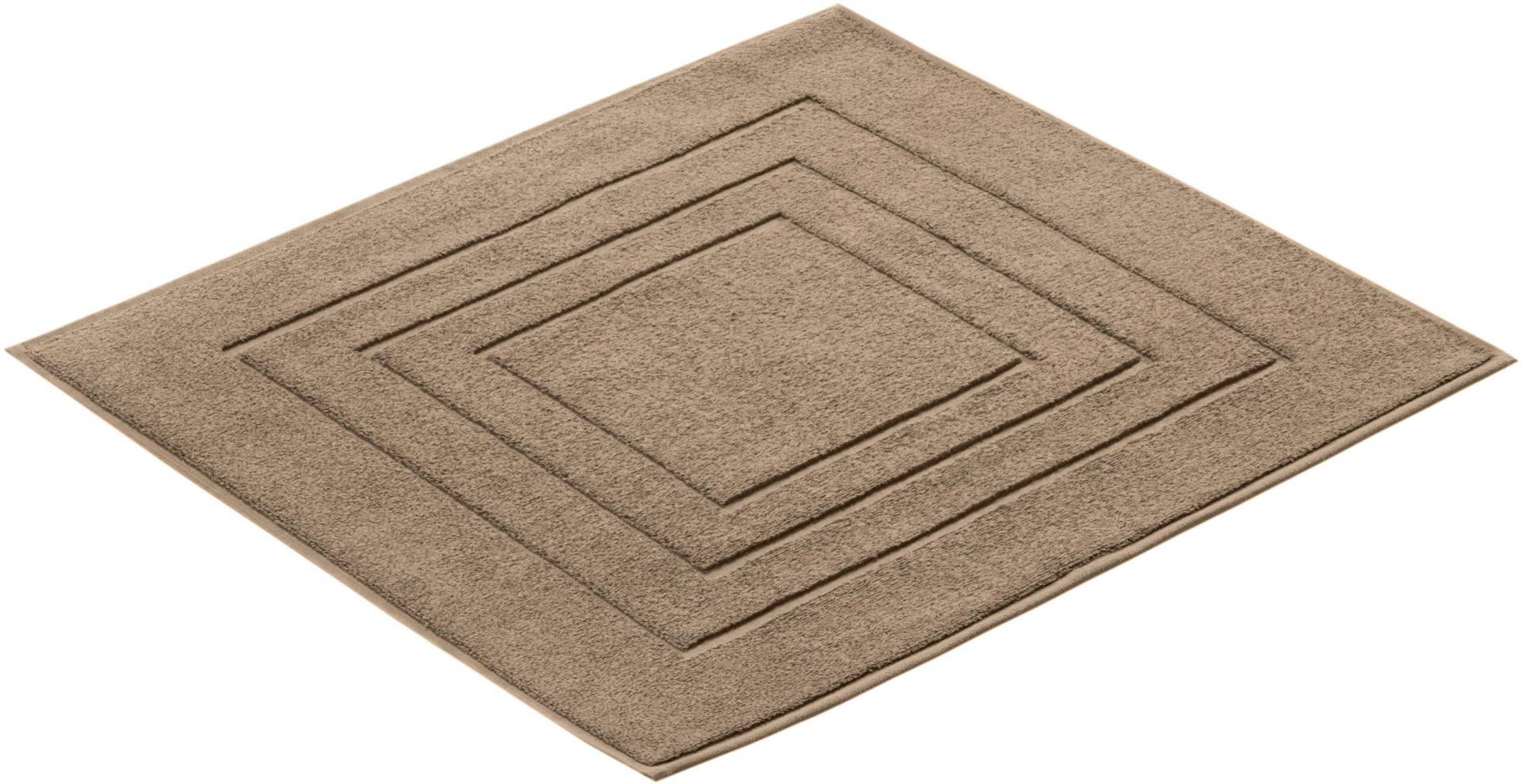 Vossen Badematte "Feeling" Höhe 10 mm beidseitig nutzbar  fußbodenheizungsgeeignet Badteppich, Uni-Farben, mit Bordüre, Hoch-Tief Effekt, reine Baumwolle von VOSSEN