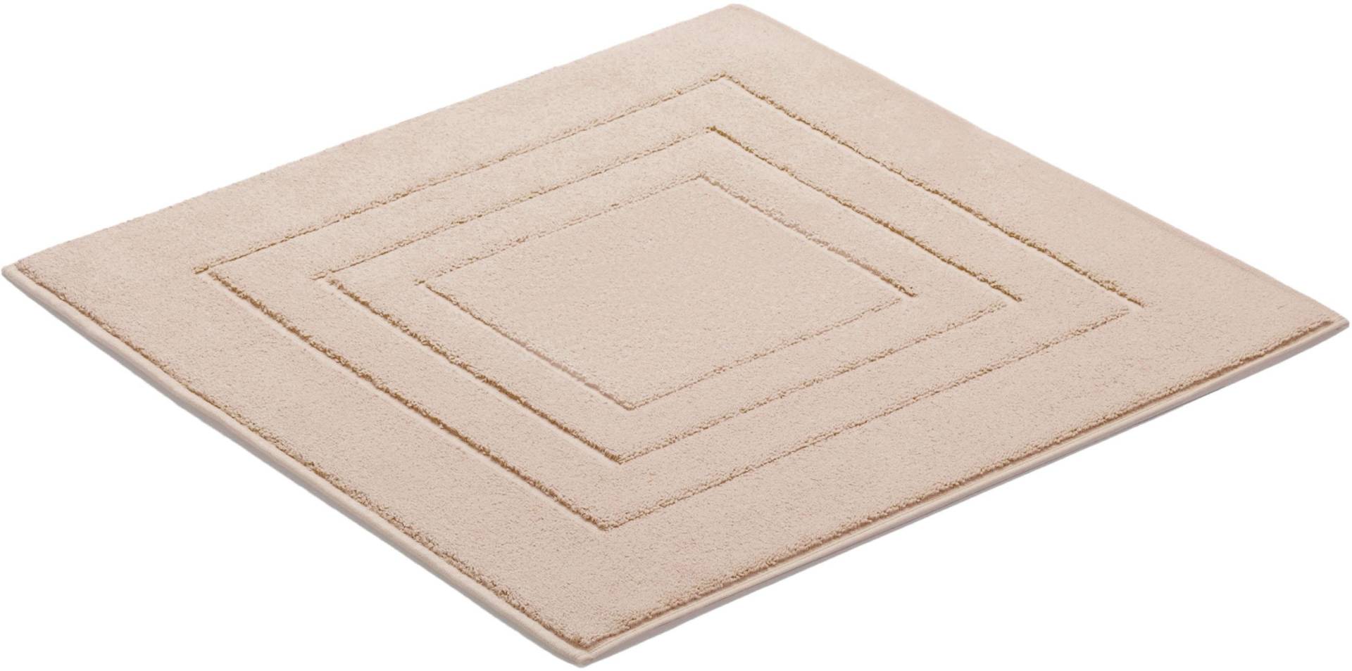 Vossen Badematte "Feeling" Höhe 10 mm beidseitig nutzbar  fußbodenheizungsgeeignet Badteppich, Uni-Farben, mit Bordüre, Hoch-Tief Effekt, reine Baumwolle von VOSSEN