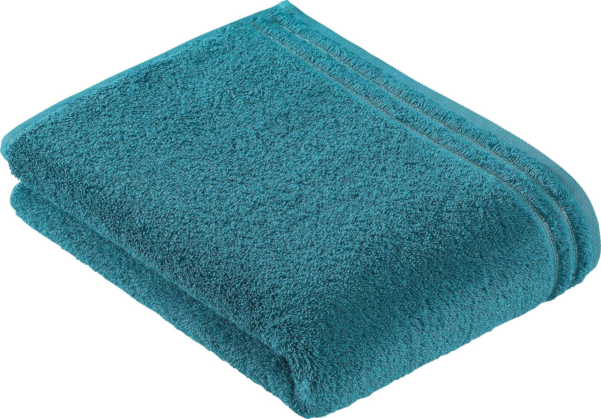 Vossen Badetuch "Calypso Feeling" mit schmaler Bordüre aus 100% Baumwolle, Vegan, einfarbig von VOSSEN