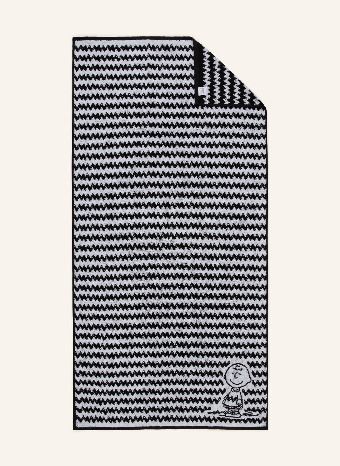 Vossen Duschtuch Charlie Brown schwarz von VOSSEN