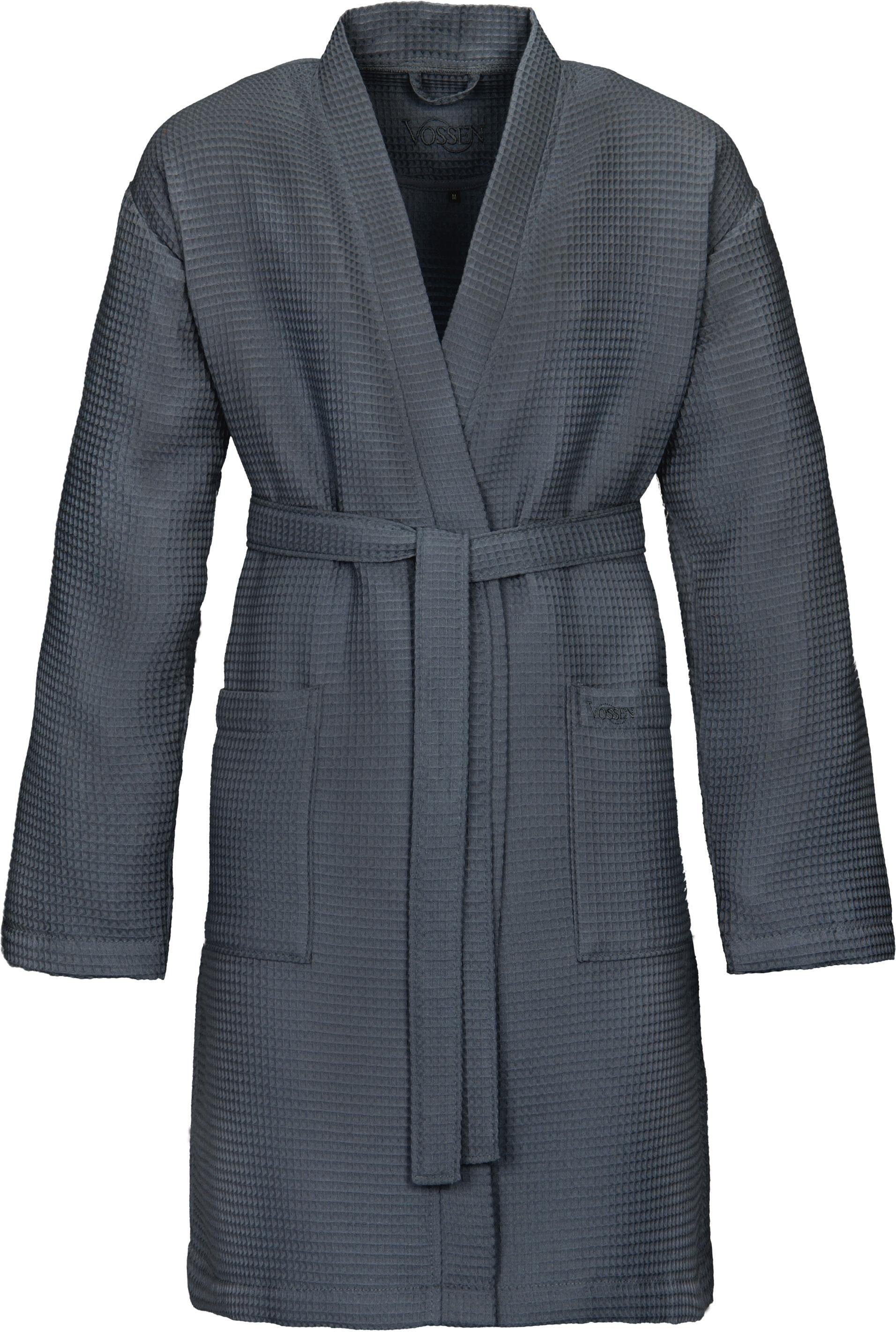 Vossen Unisex-Bademantel "Rom, ideal für Sauna & Spa, Hotelbademantel, Morgenmantel", 1 Stk. für Damen & Herren, Waffelpiqué-Struktur, in leichter Qualität von VOSSEN
