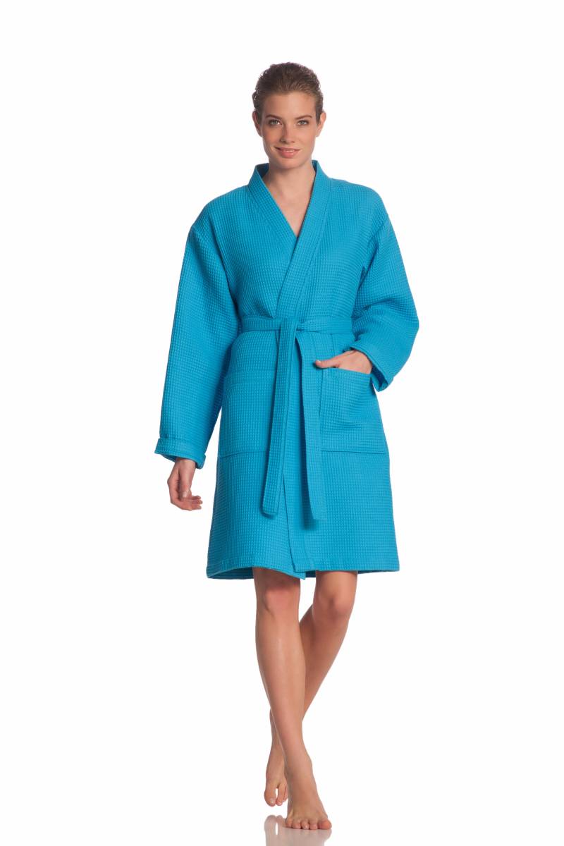 Vossen Unisex-Bademantel "Rom, ideal für Sauna & Spa, Hotelbademantel, Morgenmantel", 1 Stk. für Damen & Herren, Waffelpiqué-Struktur, in leichter Qualität von VOSSEN