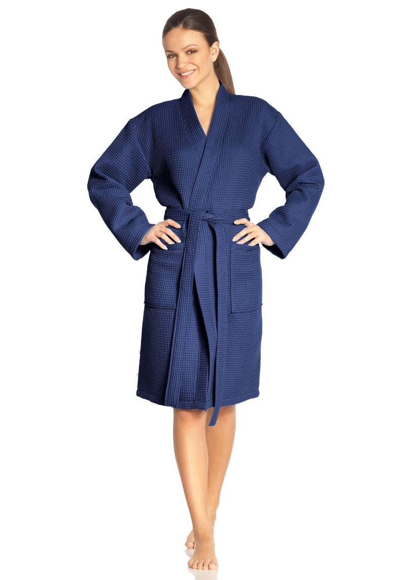 Vossen Unisex-Bademantel "Rom, ideal für Sauna & Spa, Hotelbademantel, Morgenmantel", 1 Stk. für Damen & Herren, Waffelpiqué-Struktur, in leichter Qualität von VOSSEN