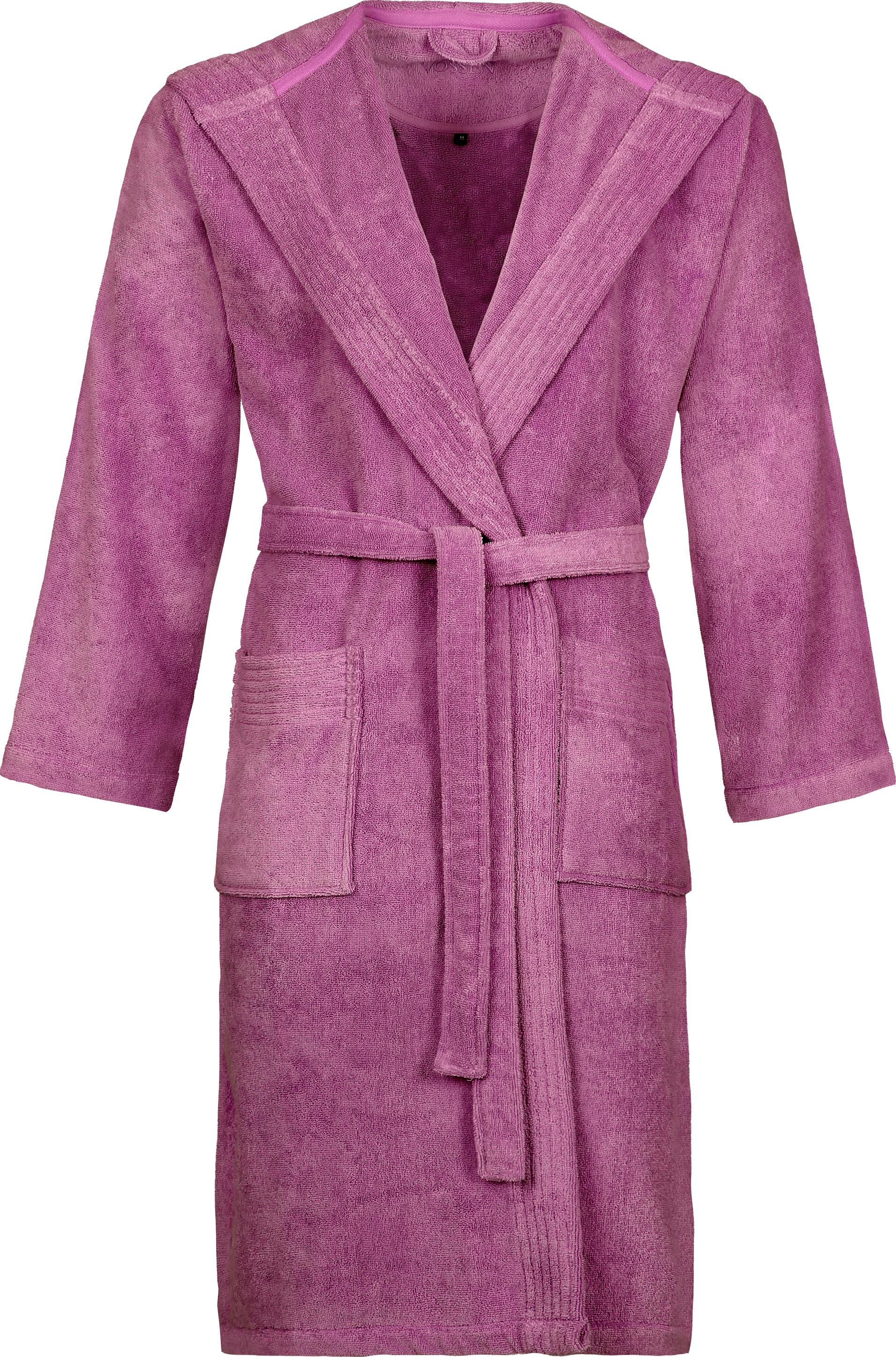 Vossen Unisex-Bademantel "Vegan Life, ideal für Sauna & Spa, Hotelbademantel, Morgenmantel" 1 Stk. für Damen & Herren, mit Kapuze, VEGAN von VOSSEN