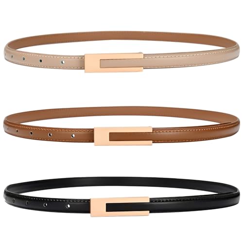 3er-Pack schmaler Taillengürtel für Damen, Elastischer Dünne Gürtel Metallschnalle Stretch Damen Skinny Gürtel Retro Stretch Taillengürtel Dekorativen Gürtel für Jeans Hosen Kleider Mode Gürtel 3er-Pack schmaler Taillengürtel für Damen, Elastischer Dünne Gürtel Metallschnalle Stretch Damen Skinny Gürtel Retro Stretch Taillengürtel Dekorativen Gürtel für Jeans Hosen Kleider Mode Gürtel von VOSSOT