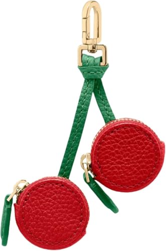 VOSSOT Sweet Leather Bag Charm Y2K Keyring with Zip Schoolgirl Handbag Charm von VOSSOT