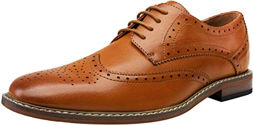 VOSTEY Herren Oxford Business formelle Kleid Schuhe für Herren, Braun (Gelb-Braun), 42 EU von VOSTEY