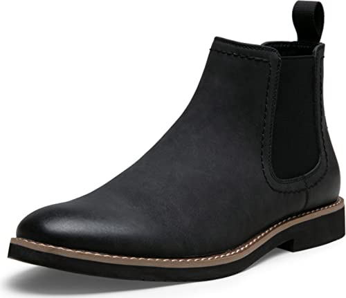 Vostey Chelsea Boots Herren Casual Dress Boots Schwarz Knöchel Klassische Schlupfstiefel für Herren, 8043a-blacknubuck, 42.5 EU von VOSTEY