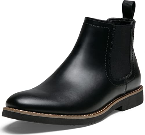 Vostey Chelsea Boots Herren Casual Dress Boots Schwarz Knöchel Klassische Schlupfstiefel für Herren, 8043a-blackpu, 42.5 EU von VOSTEY