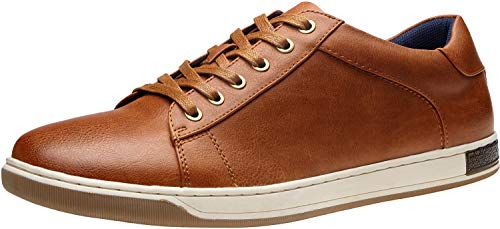 Vostey Herren Sneakers Mode Freizeitschuhe Kleid Sneaker Oxford Schuhe, B81q13-yellow Braun, 48 EU von VOSTEY