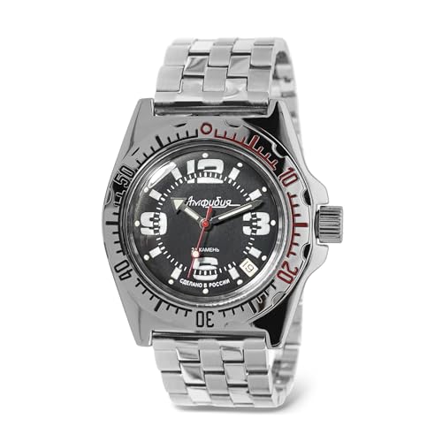 VOSTOK | Amphibia 110903 Automatik-Armbanduhr mit Selbstaufzug, silber, Taucher von VOSTOK