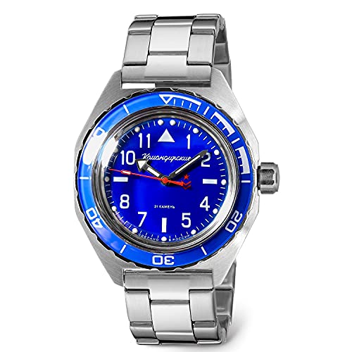 VOSTOK Komandirskie 650852 Automatische mechanische Taucheruhr mit Selbstaufzug, Stahl, Militär von VOSTOK