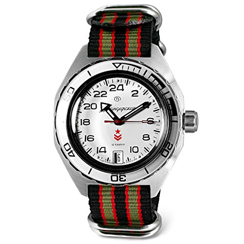 VOSTOK | Komandirskie K-65 Automatisch Selbstaufzug Russische Militär Armbanduhr | 24 Stunden Zifferblatt | WR 200m | Mode | Business | Casual Herren Uhren | Modell 650546, multi, selbstaufziehend von VOSTOK