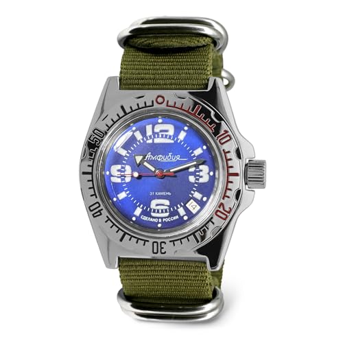 Vostok | Amphibia 110902 Automatik-Armbanduhr mit Selbstaufzug, Grün , Taucher von VOSTOK