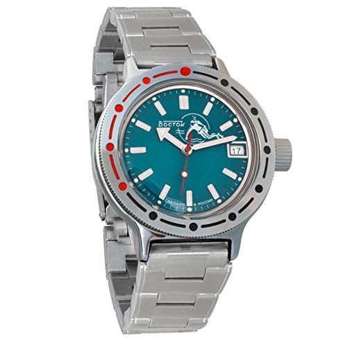 Vostok Amphibian Automatik-Herren-Armbanduhr, selbstaufziehend, Militär Taucher Amphibia Gehäuse Armbanduhr #420059 Taucher 40 mm Stahl 2 von VOSTOK