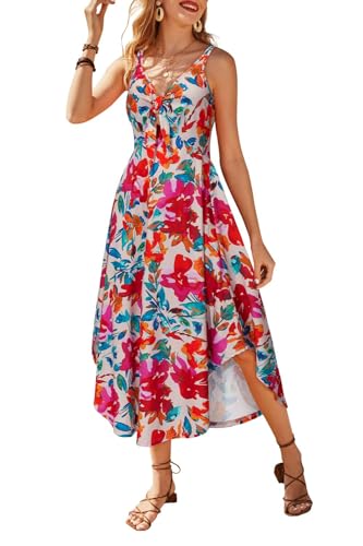 VOTEPRETTY Sommerkleid Damen Elegant Maxikleid Lang Sommer Kleid Hochzeitsgast Ärmellos Boho Strandkleid von VOTEPRETTY