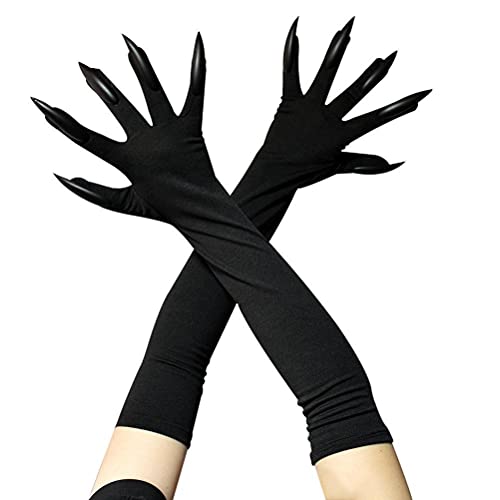 Halloween Animal Claw Hardwear Erwachsene Cosplay Verkleiden,Halloween Claws Handschuhe Lange Schwarze Monster Pfoten Handschuhe Scary Long Nails Lustiger Geist Cosplay Kostüm Handschuhe Fancy Dress von VOUNEDA