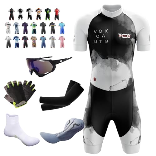 Fahrrad-Skinsuit für Herren, mit Gelpolsterung, 2 x 6 XL, MTB-Triathlon-Triathlon-Anzug für Herren, schnelltrocknend, für Radfahren, Training, Rennrad, Oberteil, Radbekleidung, 19, XXL Fahrrad-Skinsuit für Herren, mit Gelpolsterung, 2 x 6 XL, MTB-Triathlon-Triathlon-Anzug für Herren, schnelltrocknend, für Radfahren, Training, Rennrad, Oberteil, Radbekleidung, 19, XXL von VOXCAUTQ