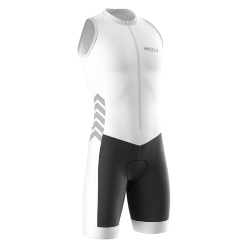 VOXCAUTQ Herren ärmelloser Triathlon-Anzug – Atmungsaktives Lycra Trikot verwendet für Schwimmen, Radfahren & Laufen | Feuchtigkeitsableitend & hoch elastisch (11,L) von VOXCAUTQ