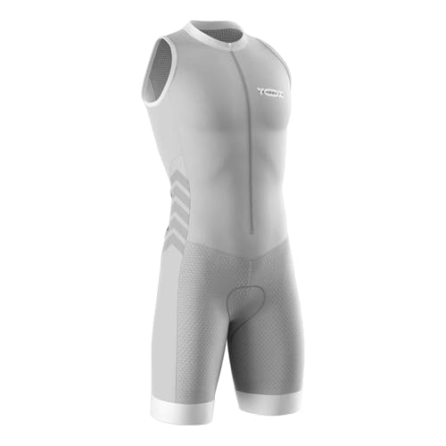VOXCAUTQ Herren ärmelloser Triathlon-Anzug – Atmungsaktives Lycra Trikot verwendet für Schwimmen, Radfahren & Laufen | Feuchtigkeitsableitend & hoch elastisch (9,M) von VOXCAUTQ