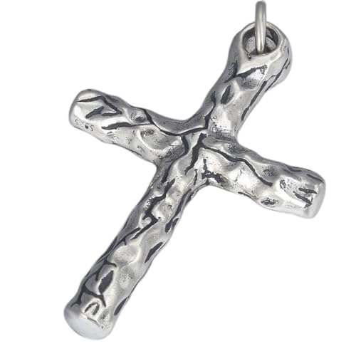 VOYADE S925 Sterling Silber Glaube Kreuz Anhänger, Männer Und Frauen Paare Personalisierte Vintage-Anhänger Halskette,Large,Pendant + Chain 50cm von VOYADE