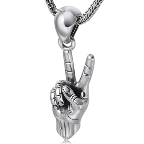 VOYADE S925 Sterling Silber Hand Des Sieges Anhänger, Auge Der Weisheit Anhänger Halskette Für Männer Und Frauen,Silber,Pendant + Chain 60cm von VOYADE