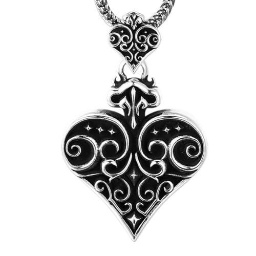 VOYADE S925 Sterling Silber Mode Liebe Herz Anhänger, Männer Und Frauen Herz Geformt Sterling Silber Anhänger Halskette,Silber,Pendant + Chain 50cm von VOYADE