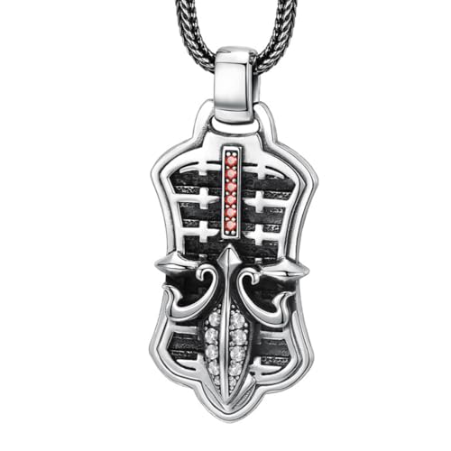 VOYADE S925 Sterling Silber Vintage Anker-Anhänger, Männer Und Frauen Mode Anker Anhänger Halskette,Silber,Pendant + Chain 55cm von VOYADE