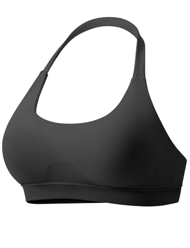 VOYJOY Sport-BHs für Damen, mit mittlerer Stütze, nahtlos, offener Rücken, gepolstert, Yoga, Schwarz, X-Small VOYJOY Sport-BHs für Damen, mit mittlerer Stütze, nahtlos, offener Rücken, gepolstert, Yoga, Schwarz, X-Small von VOYJOY