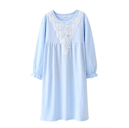 Nachthemd, Pyjama aus weicher Baumwolle, Nachtkleid und Nightgowns mit langen Ärmeln für Mädchen, Typ 8, 160 von VOYOKIS