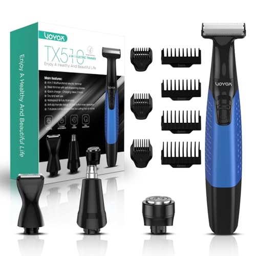 VOYOR Barttrimmer Herren Haarschneidemaschine Set mit 11 Längeneinstellungen, All-in-1 Rasierer Herren Elektrisch für Gesicht, Kopf, Körper, Nase, Nass&Trocken Wiederaufladbar Blau/Grau TX510 VOYOR Barttrimmer Herren Haarschneidemaschine Set mit 11 Längeneinstellungen, All-in-1 Rasierer Herren Elektrisch für Gesicht, Kopf, Körper, Nase, Nass&Trocken Wiederaufladbar Blau/Grau TX510 von VOYOR