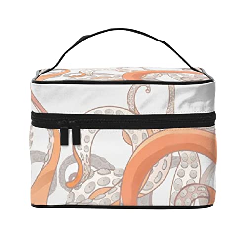 VOZITI Octopus Tentakel Tragbare Make-up-Tasche Große Reise Kosmetiktasche Beutel Clutch Organizer mit Griff für Mädchen Frauen, Schwarz, Einheitsgröße, Schwarz , Einheitsgröße von VOZITI