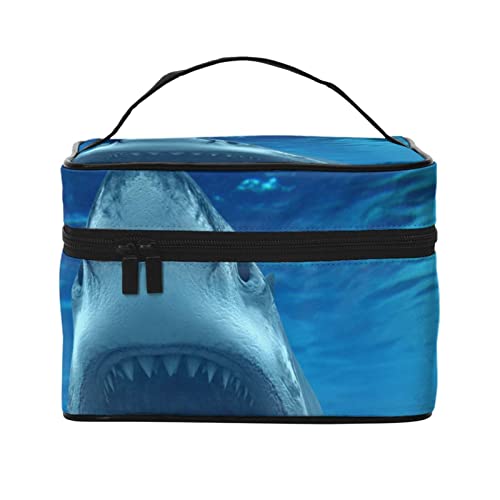 VOZITI Sea Life Tragbare Make-up-Tasche, große Reise-Kosmetiktasche, Tasche, Clutch, Organizer mit Griff, für Mädchen und Frauen, Schwarz, Einheitsgröße, Schwarz , Einheitsgröße von VOZITI