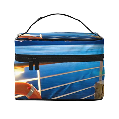 VOZITI Tragbare Make-up-Tasche für Pool-Party, Kreuzfahrtschiff, große Reise-Kosmetiktasche, Tasche, Clutch, Organizer mit Griff für Mädchen und Frauen, schwarz, Einheitsgröße, Schwarz , Einheitsgröße von VOZITI