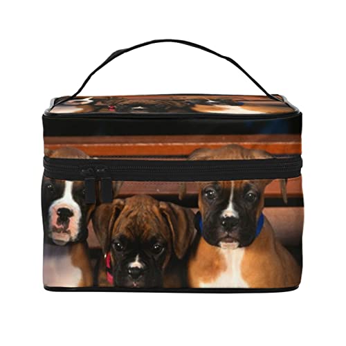 VOZITI Tragbare Make-up-Tasche für Welpen, Hunde, Haustiere, Tiere, große Reise-Kosmetiktasche, mit Griff, für Mädchen und Frauen, Schwarz, Einheitsgröße, Schwarz , Einheitsgröße von VOZITI