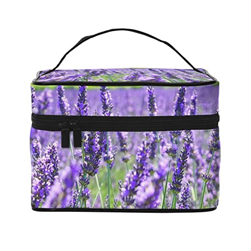 VOZITI Tragbare Make-up-Tasche mit Blumenmuster, groß, Reise-Kosmetiktasche, Clutch, Organizer mit Griff, für Mädchen und Frauen, Schwarz, Einheitsgröße, Schwarz , Einheitsgröße von VOZITI