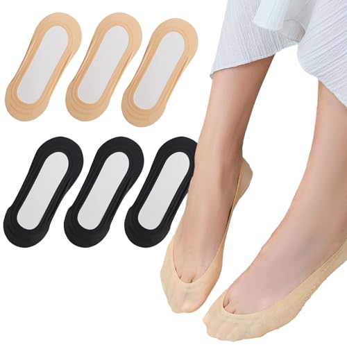 VPB 6 Paar Füßlinge damen unsichtbar söckchen,Ballerina sneaker socken mit rutschfest silikon damen,Unsichtbare atmungsaktiv halbsocken von VPB
