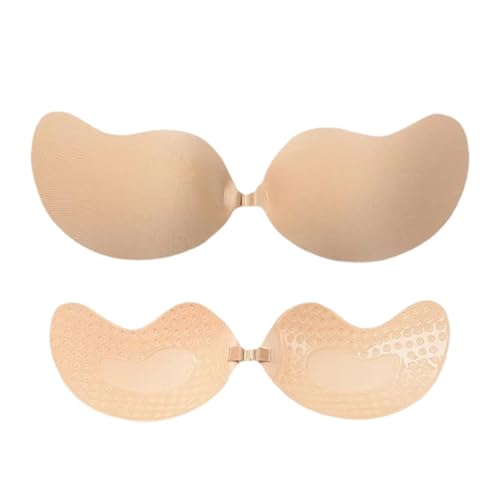 VPOUERY 2 Paare Silikon Unsichtbarer Klebe BH, BH Ohne Träger, Klebe BH Push Up,Für Abendkleid,Brautkleid,rückenfreie Kleidung,Wiederverwendbare(B+C) von VPOUERY