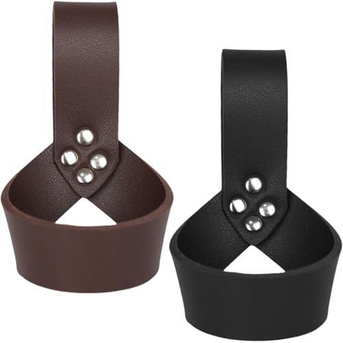 VPOUERY 2 Stück Gürtelhalter Aus Echtem Leder Wikinger Gürtel Gürtelhalter Für Schwerter Larp Mittelalter Wikinger Fasching Kostümfest Halloween Lederholster Für Dolch Mittelalter von VPOUERY