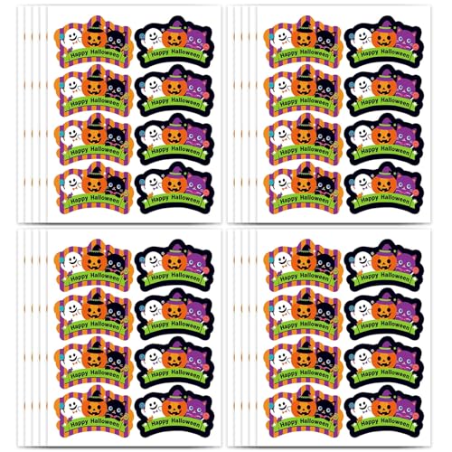 VPOUERY 20 Blätter Halloween Aufkleber Set - Aufkleber Halloween Kinder,Halloween Ideen Kürbis Geist Aufkleber, Deko Sticker für Kinder, Party und DIY Craft von VPOUERY