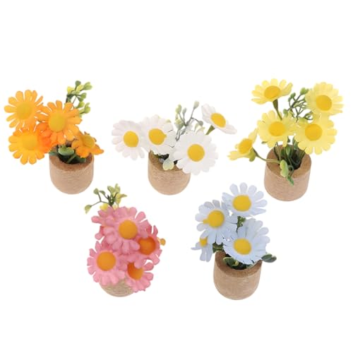 VPOUERY 5 Stück Mini Topfpflanzen Kühlschrankmagnete,Magnete Kinder für Magnettafel, Magnetischer Kühlschrankmagnet mit Simulierter Gänseblümchen,Geeignet für Wohndekoration von VPOUERY