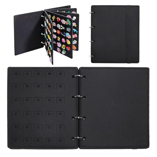 VPOUERY Broschennade Organizer für bis zu 120 Nadeln Khaki Filz Broschen Pin Display Holder mit 8 Abnehmbare Ringbüchern Anstecknadel Aufbewahrung für Enamel Pin Knöpfe Abzeichen 21 * 26 cm von VPOUERY