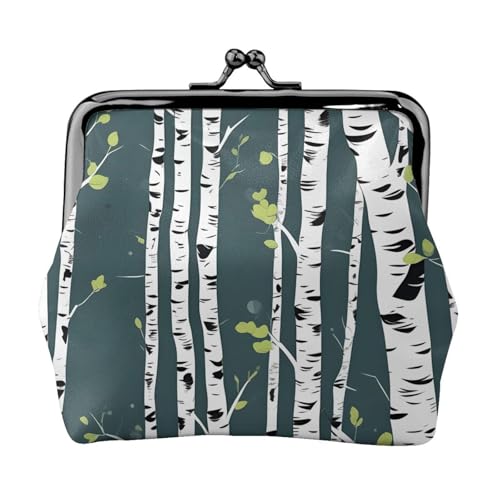 Beauty Birke Tree Print Fashion Forward Damen Münzbörse Niedlich Mini Reißverschluss Geldbörse mit Kussschloss Wasserdicht von VPPUR