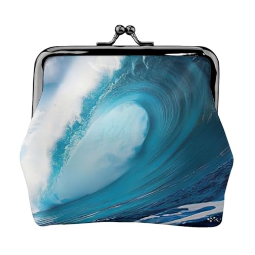 Big Ocean Wave HD Damen-Geldbörse, Wellen-Design, mit Kussverschluss, wasserdicht von VPPUR