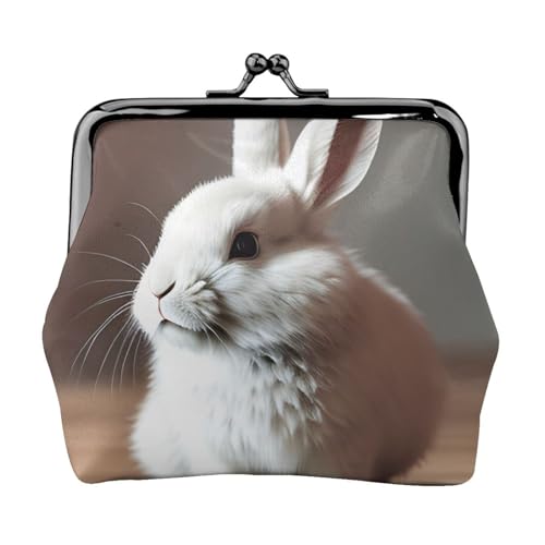 Cry White Rabbit Print Damen-Geldbörse mit Reißverschluss, weißes Kaninchen von VPPUR