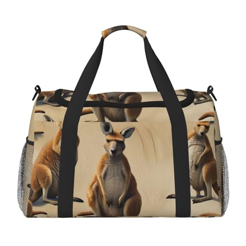 Funny for Kangaroo Zoo Turnbeutel mit großem Fassungsvermögen, faltbare Tragetasche für Outdoor-Aktivitäten von VPPUR